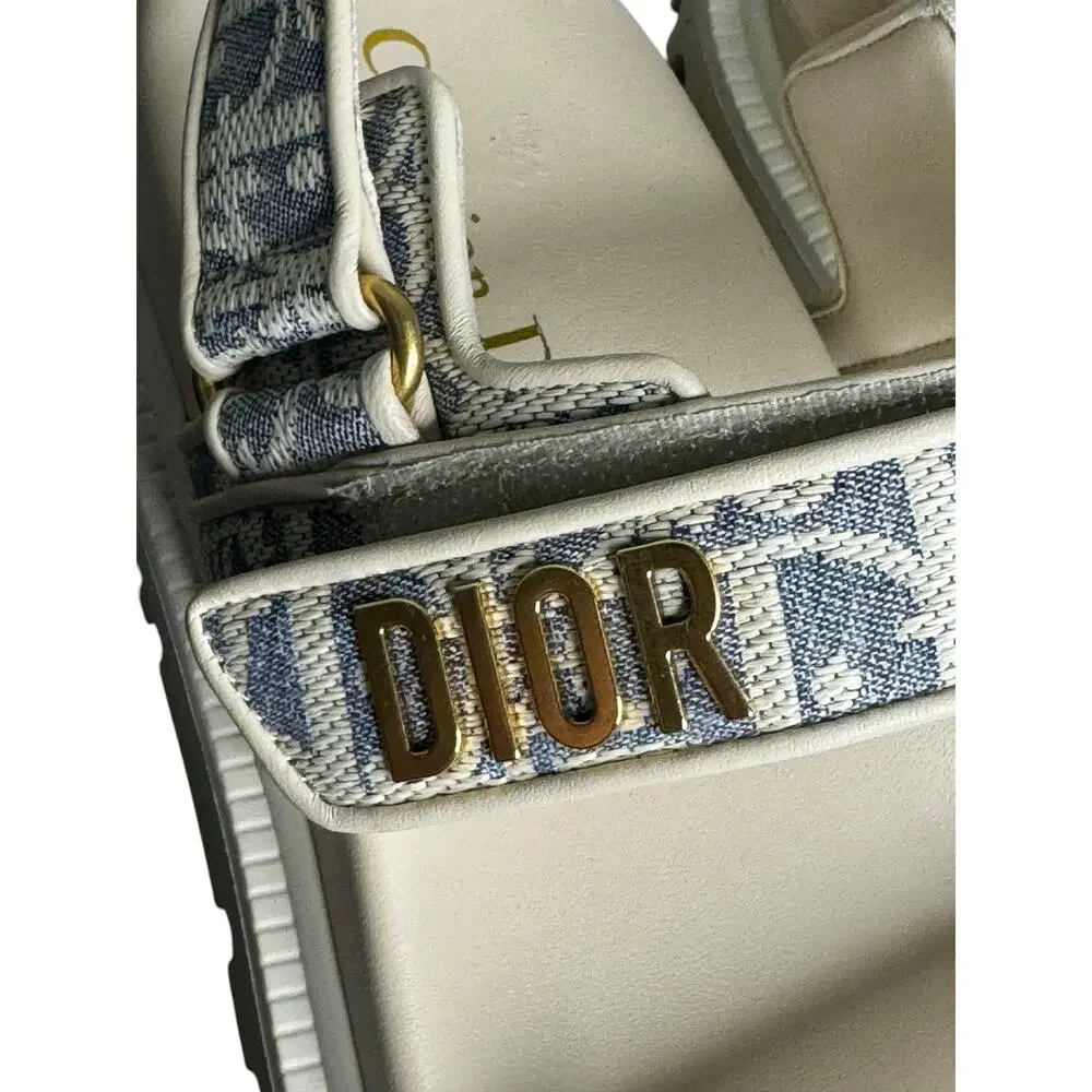 Christian Dior NIB Dioract Oblique Jacquard Sandal in Chambray Size 39 - Picture 5 of 15